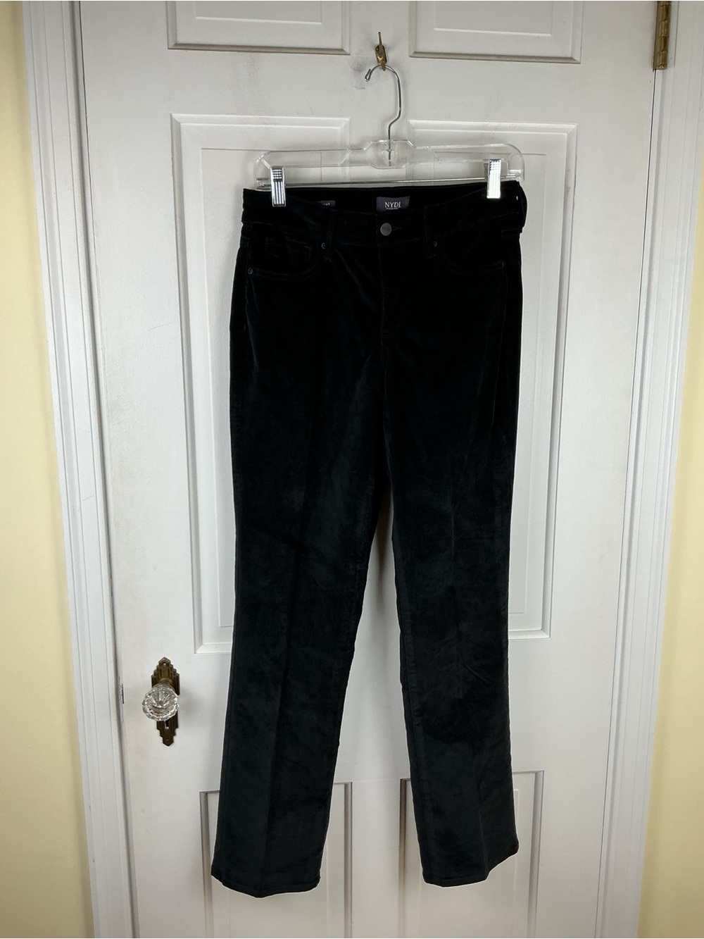NYDJ Black Velvet Marilyn straight leg jeans - Picture 3 of 9